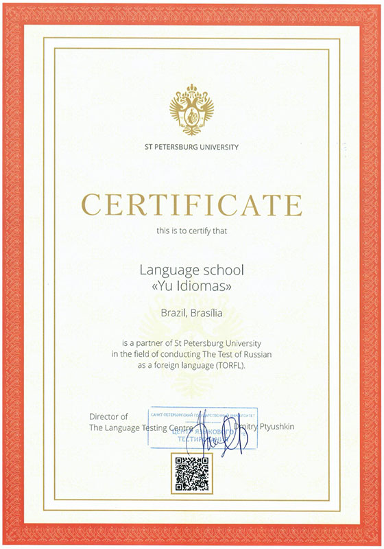 CertificateLanguageSchool